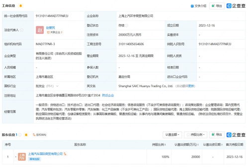 上汽集團成立商貿(mào)新公司，拓展信息咨詢服務(wù)業(yè)務(wù)